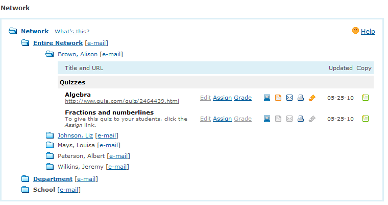 Distributing network quiz screenshot
